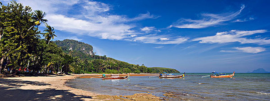 船,手掌,海滩,岛屿,泰国,东南亚