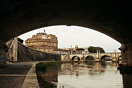 意大利,罗马,桥,上方,河,台伯河,仰视