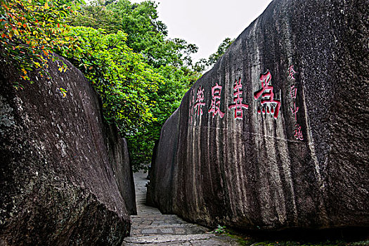 福建厦门南普陀寺院后山上的摩崖石刻