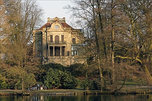 历史,别墅,公园,北莱茵威斯特伐利亚,德国,欧洲