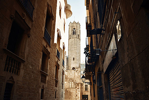 老,建筑,哥特区,巴塞罗那,西班牙