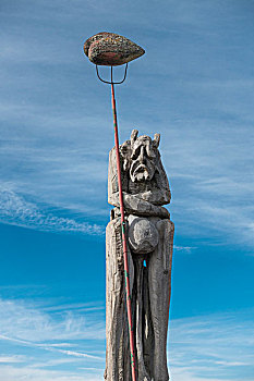 木质,雕塑,魔鬼,相思,2008年,艺术,英里,黑森州,德国,欧洲