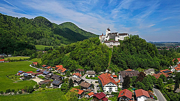风景,城堡,齐姆高,上巴伐利亚,巴伐利亚,德国