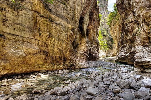 峡谷,河,靠近,国家公园,吉洛卡斯特拉,阿尔巴尼亚,欧洲