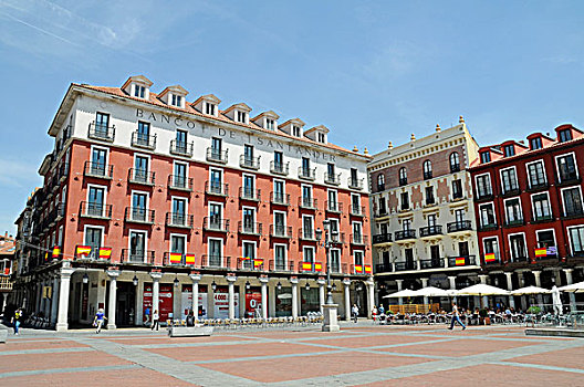 马约尔广场,广场,桑坦德,银行,建筑,西班牙,欧洲