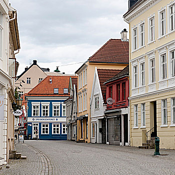 彩色,建筑,街道,卑尔根,挪威