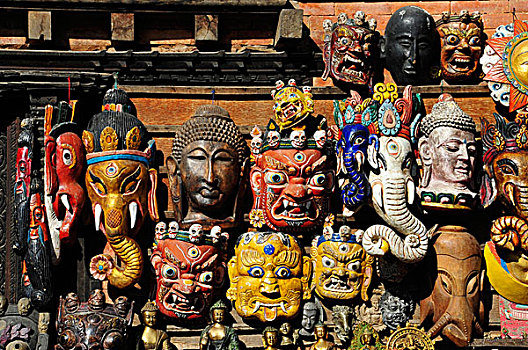 尼泊尔,加德满都,面具,佛