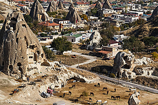 岩石构造,仙人烟囱岩,格雷梅山谷,卡帕多西亚,土耳其