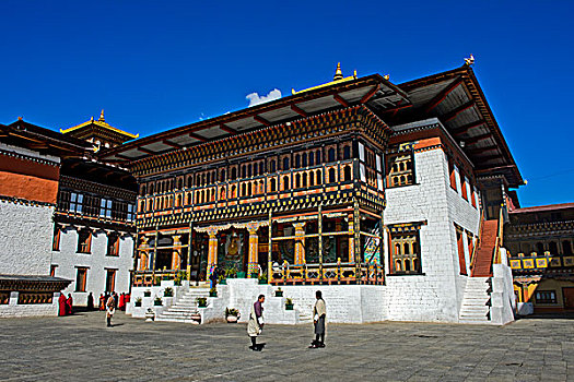 佛教寺庙,院落,廷布,不丹,亚洲
