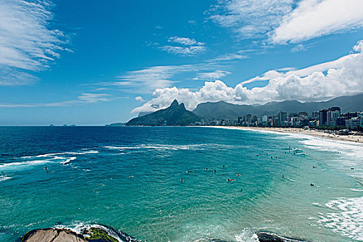 海洋,波浪,海岸线,伊帕内玛海滩,里约热内卢,巴西