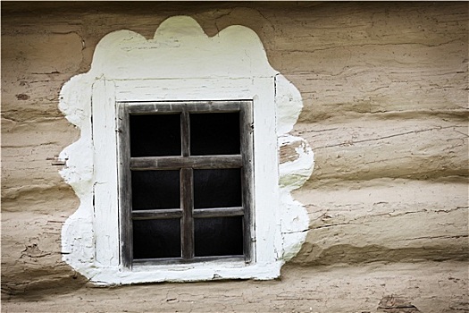 窗户,古老,乌克兰,小屋,粘土,遮盖,墙壁