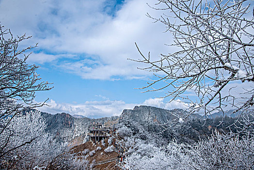 四川大邑县西岭雪山俯瞰观景台