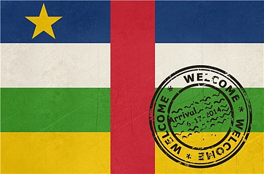 欢迎,中非共和国,旗帜,护照