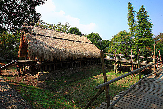 干栏式建筑,茅庐,草房,原始人,历史,生活