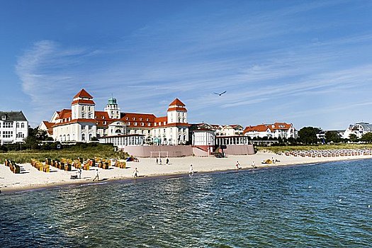 游客,海滩,水疗,酒店,背景,德国,俯视图