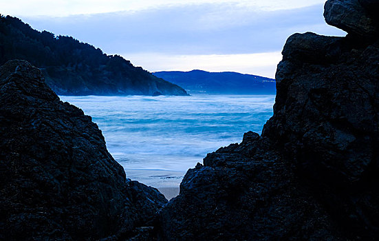 大西洋,岩石海岸,比斯开湾,巴斯克,西班牙,欧洲