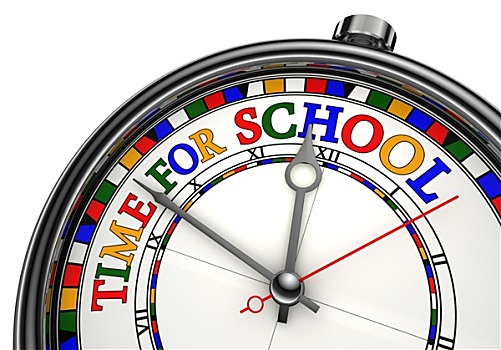 时间,学校,彩色,概念,钟表