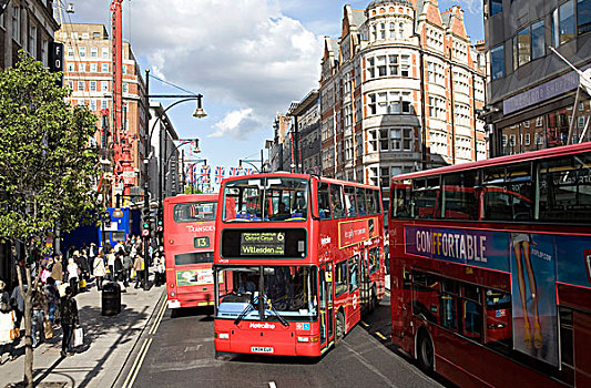 交通,牛津街,双层汽车,伦敦,英格兰,英国,欧洲
