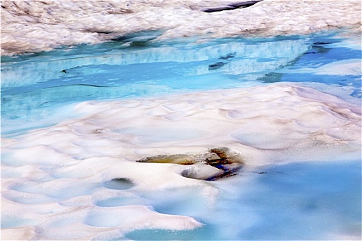 舒克森山,蓝色,雪,水池,抽象,艺术家,华盛顿,美国
