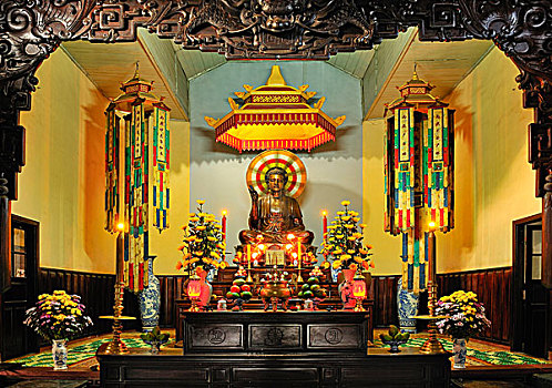 佛,雕塑,圣坛,儿子,塔,大叻,中部高地,越南,亚洲