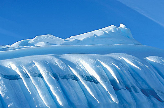 条纹,老,风化,冰,冰山,格陵兰