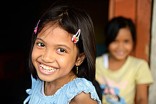 笑,女孩,印度尼西亚,亚洲