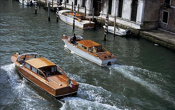 出租车,船,运河,大运河,威尼斯,意大利,欧洲