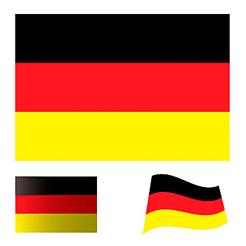 插画,收集,旗帜,象征,德国