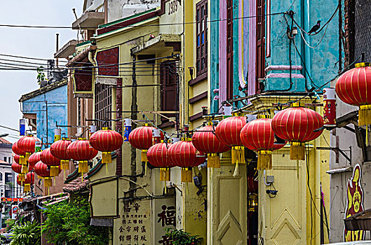 红灯笼,唐人街,地区,马六甲,马来西亚,亚洲