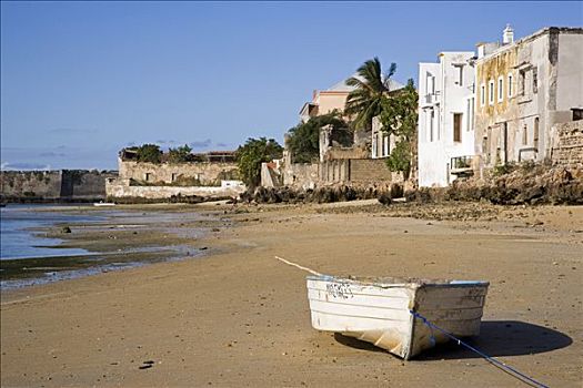 船,海滩,莫桑比克,老,葡萄牙,东非
