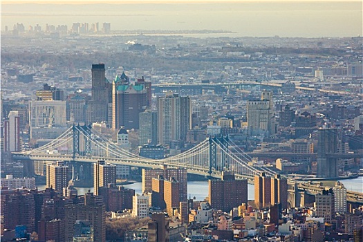 曼哈顿大桥,风景,帝国大厦,纽约,美国