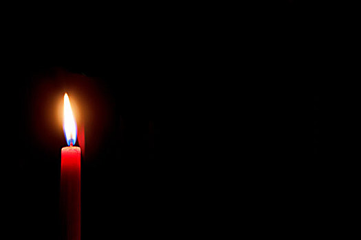 燃烧,红色,蜡烛,黑色背景