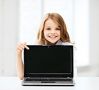 教育,学校,科技,互联网,概念,小,学生,女孩,指点,笔记本电脑,电脑