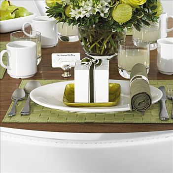 桌子,绿色,白色,花,柠檬水