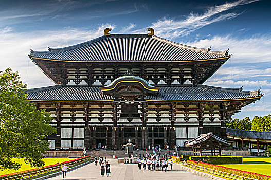 东大寺,佛教寺庙,复杂,一个,庙宇,城市,奈良,日本