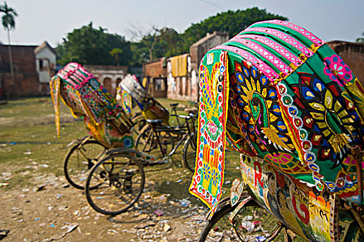 装饰,自行车,人力车,孟加拉,亚洲