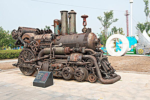 雕塑蒸汽机车
