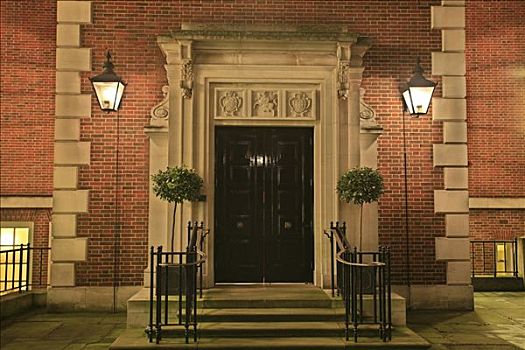 入口,古典,砖砌建筑,伦敦,英国