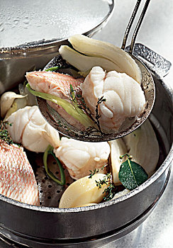 鱼,砂锅炖菜