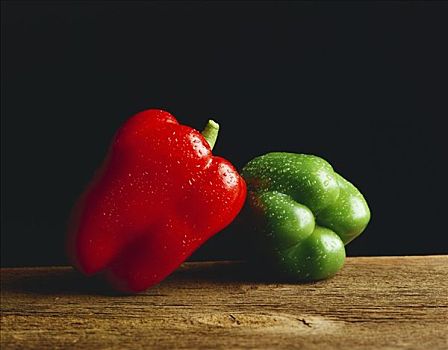 洗,红色,绿菜椒