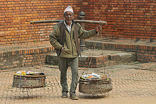 尼泊尔,巴克塔普尔,街道,水果,销售,杜巴广场