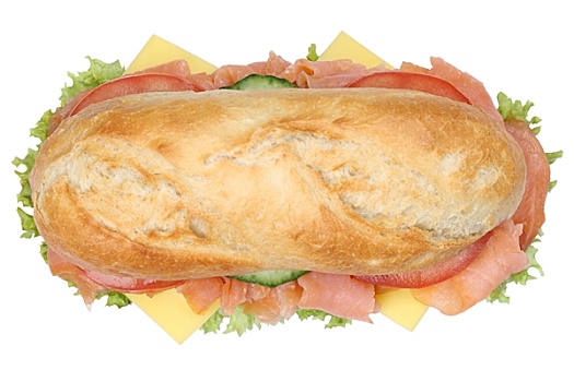 三明治,法棍面包,鱼,扣像