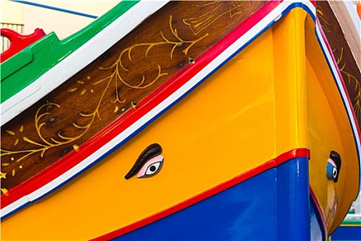 马耳他,彩色,渔船