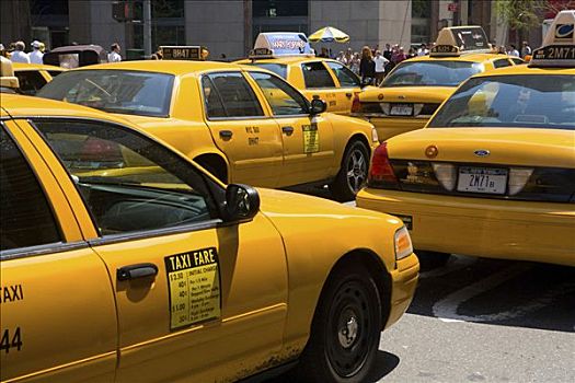 黄色,出租车,曼哈顿,纽约,美国
