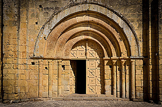 石头,教堂,入口,门,拱形