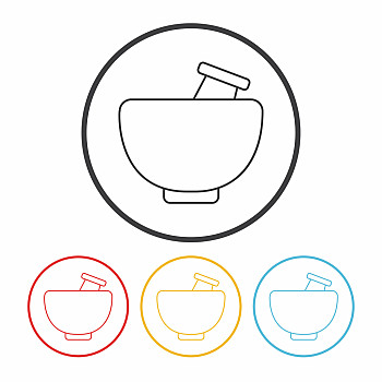 研钵,线条,象征,矢量,插画,元素,风格