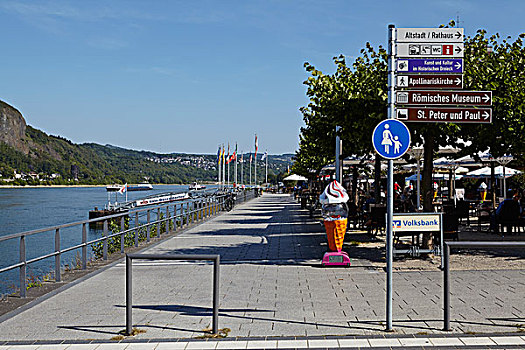 散步场所,下方,莱茵河