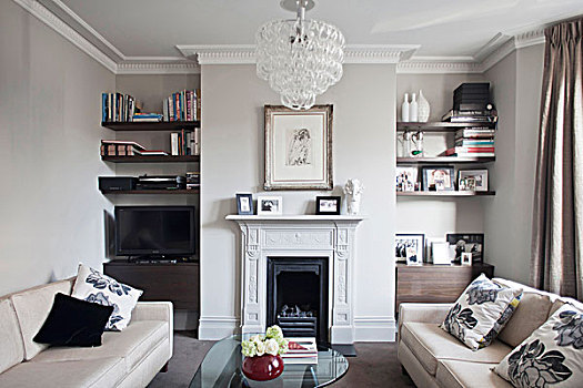 沙发,茶几,传统风格,起居室,连栋房屋,伦敦