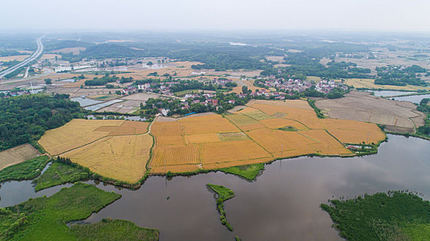 航拍夏日乡村