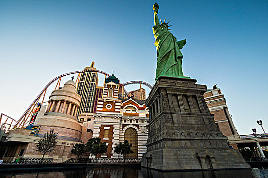 自由女神像,雕塑,正面,纽约酒店,拉斯维加斯,内华达,美国